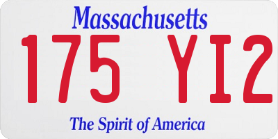 MA license plate 175YI2
