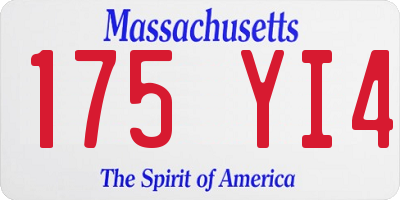 MA license plate 175YI4