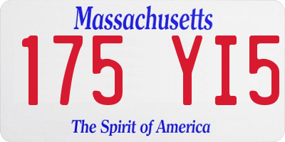 MA license plate 175YI5