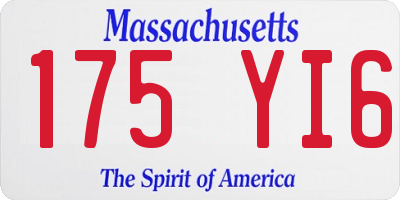 MA license plate 175YI6