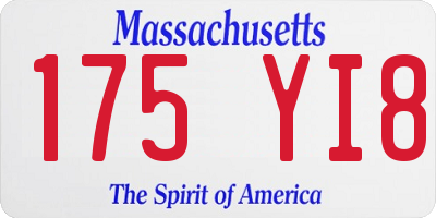 MA license plate 175YI8