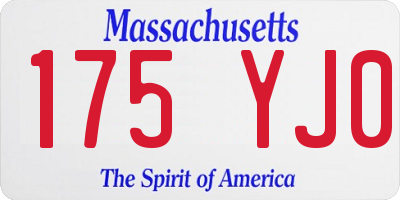 MA license plate 175YJ0