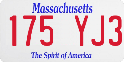 MA license plate 175YJ3