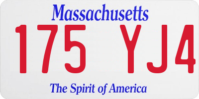 MA license plate 175YJ4