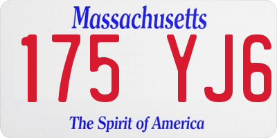 MA license plate 175YJ6
