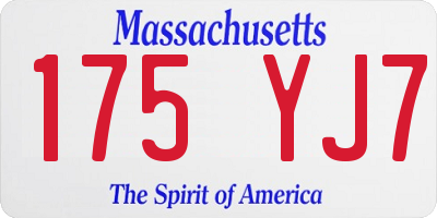 MA license plate 175YJ7