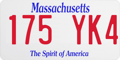 MA license plate 175YK4