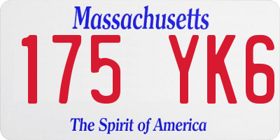 MA license plate 175YK6