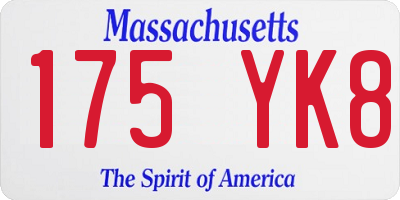 MA license plate 175YK8