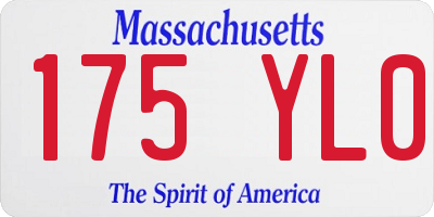 MA license plate 175YL0