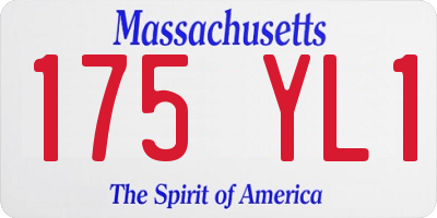 MA license plate 175YL1