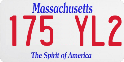 MA license plate 175YL2