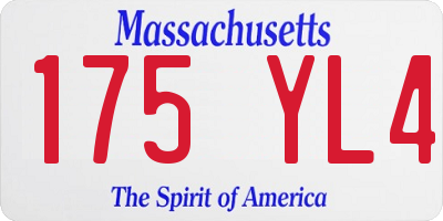 MA license plate 175YL4