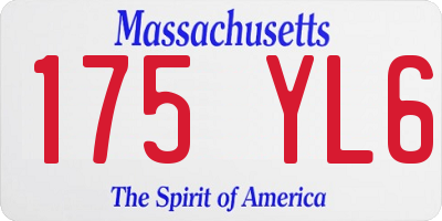 MA license plate 175YL6