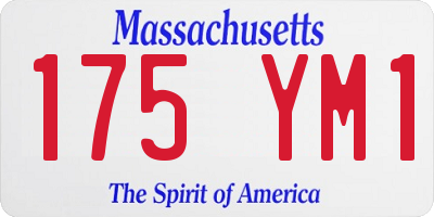 MA license plate 175YM1