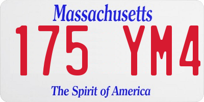 MA license plate 175YM4