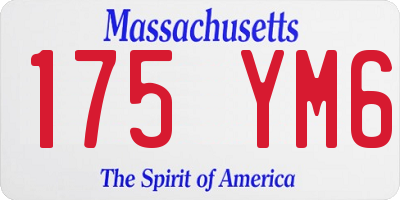 MA license plate 175YM6