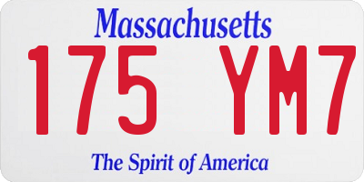 MA license plate 175YM7