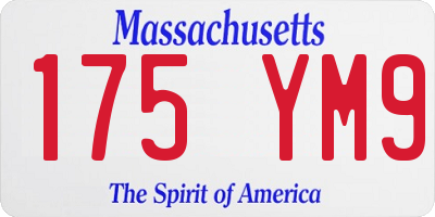 MA license plate 175YM9