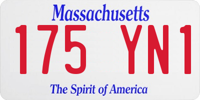 MA license plate 175YN1
