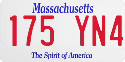 MA license plate 175YN4