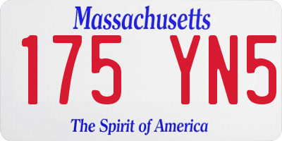 MA license plate 175YN5