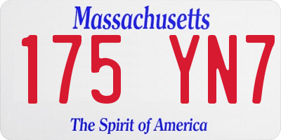 MA license plate 175YN7