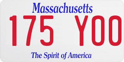 MA license plate 175YO0