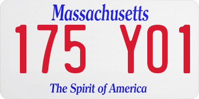 MA license plate 175YO1