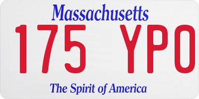 MA license plate 175YP0