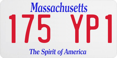 MA license plate 175YP1