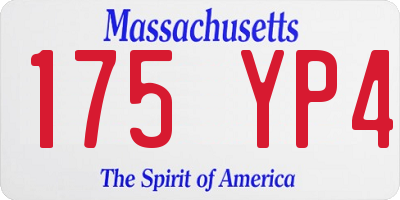 MA license plate 175YP4