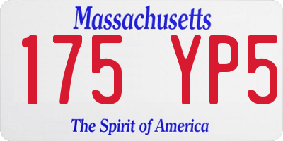 MA license plate 175YP5