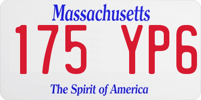 MA license plate 175YP6