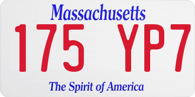 MA license plate 175YP7