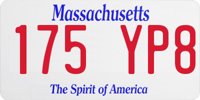 MA license plate 175YP8