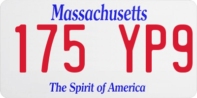 MA license plate 175YP9