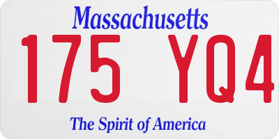 MA license plate 175YQ4