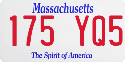 MA license plate 175YQ5
