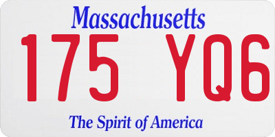 MA license plate 175YQ6