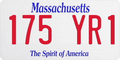 MA license plate 175YR1