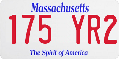 MA license plate 175YR2