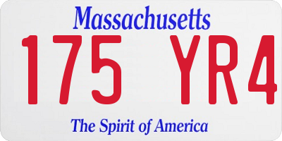 MA license plate 175YR4