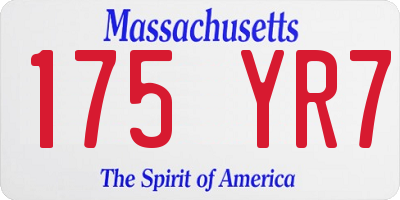 MA license plate 175YR7