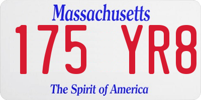 MA license plate 175YR8