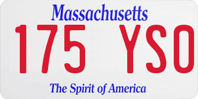 MA license plate 175YS0