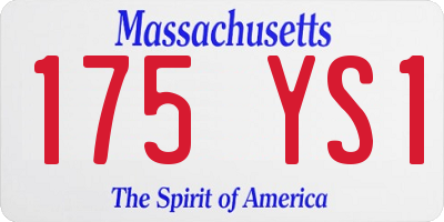 MA license plate 175YS1