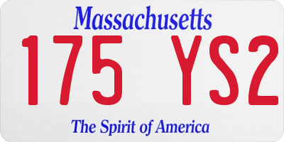 MA license plate 175YS2