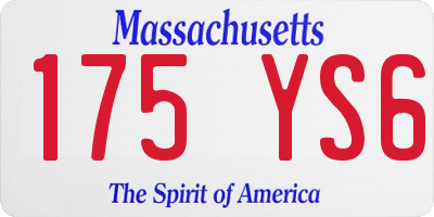 MA license plate 175YS6