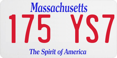 MA license plate 175YS7